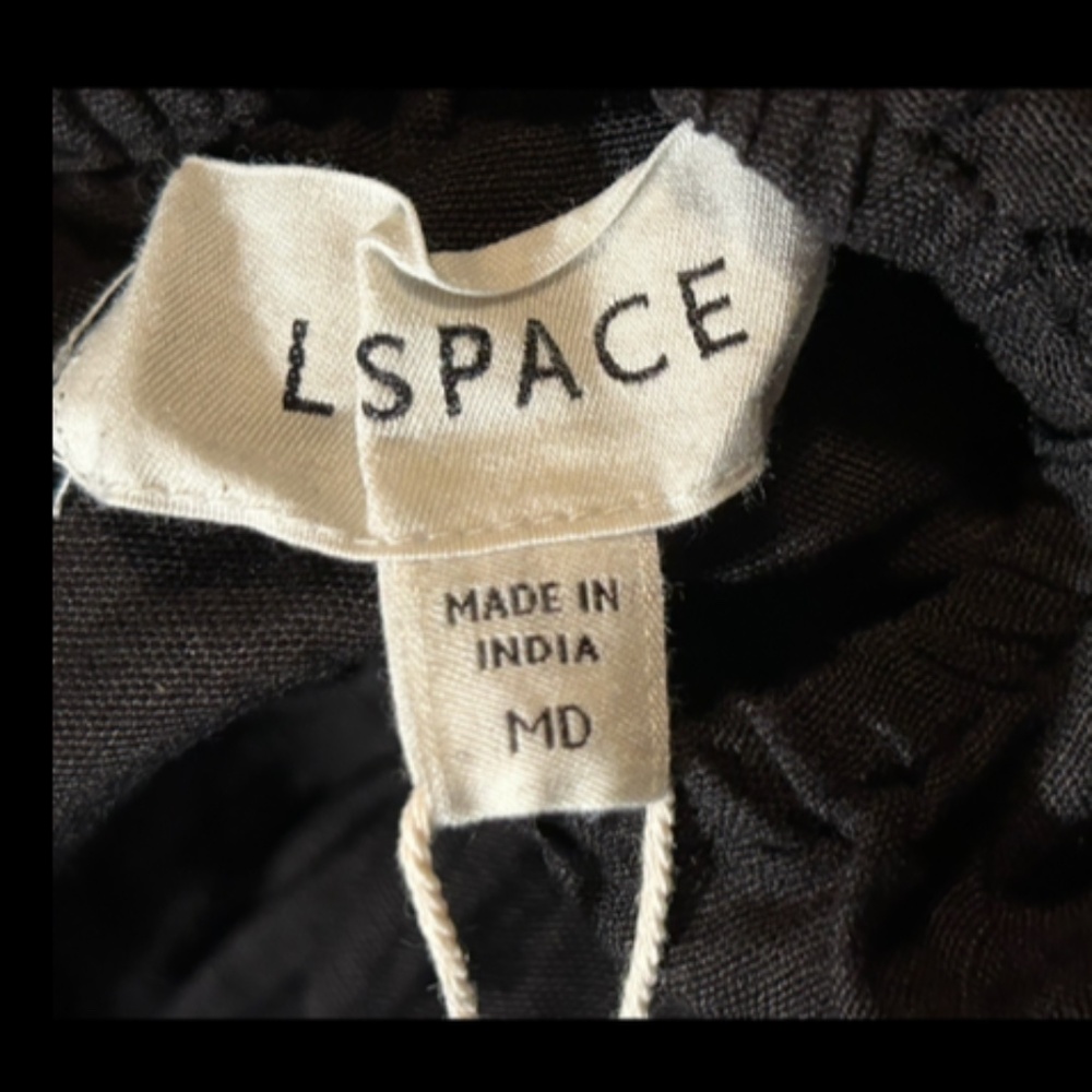 L*Space Playa Vista Open Crossback Linen Blend Midi Dress Black Size M - NWT - Picture 4 of 8